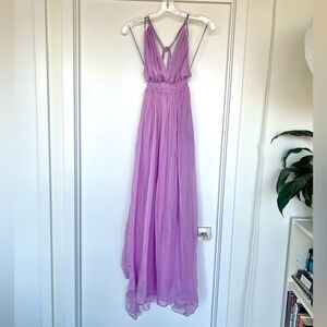 Silk Lilac Evening Gown